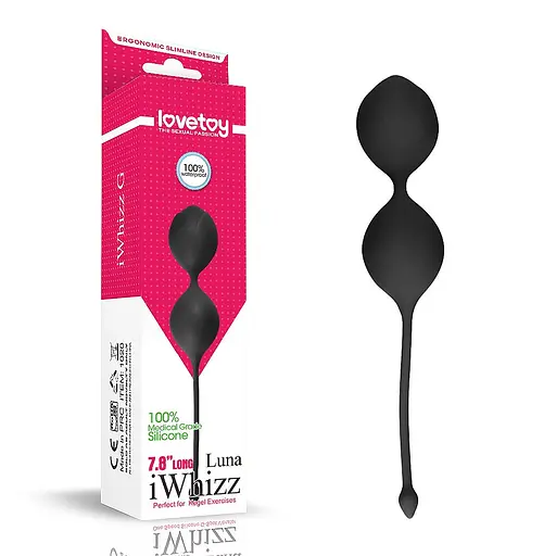 Вагінальні кульки LoveToy iWhizz Luna, 20 см, чорний
