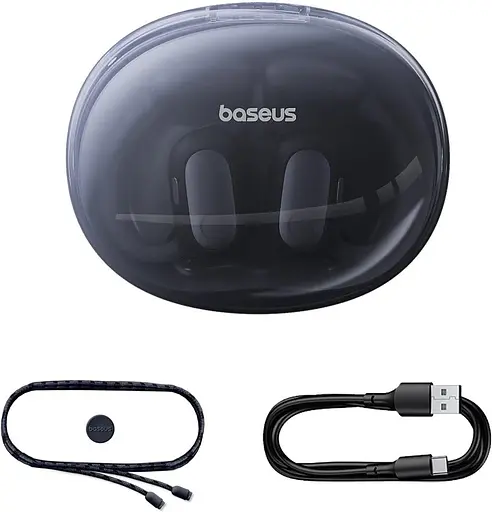 Бездротові навушники Baseus Eli Sport 1 Open-Ear TWS Earbuds, IPX4, BT5.3, 65mAh, 600mAh, 7.5h, Cosmic Black A00064400121-00 - фото 6