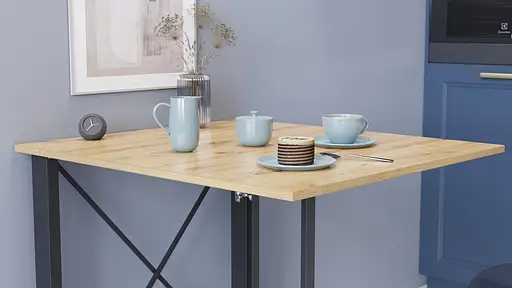 Стіл-книга трансформер Оріон 1 Ferrum-decor 750x810x730 Чорний метал ДСП Дуб Артізан 16 мм (FRD-104602) - фото 3