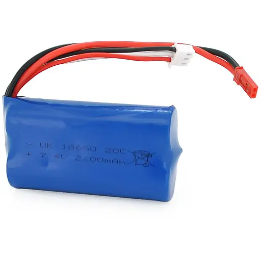 Аккумулятор 18650*2/2200 7.4V 20C, 5 контактов