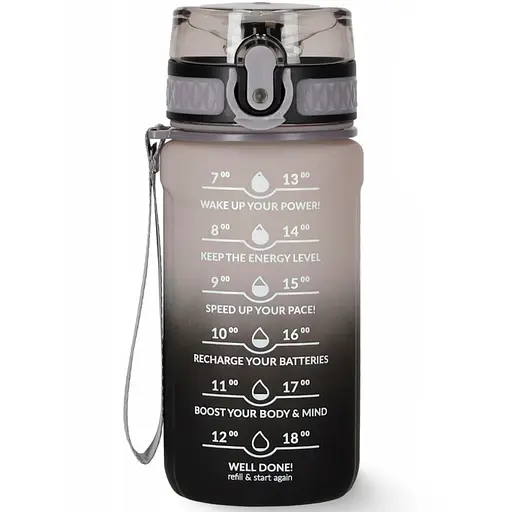 Пляшка для води 4FIZJO спортивна 500 мл 4FJ0627 Grey/Black (P-5905973400725) - фото 1