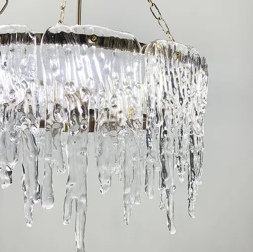 Дизайнерська люстра із прозорими скляними пластинами Ø 80 см | Line F | Арт. D1522-800 - фото 4