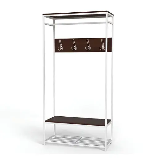 Вішалка модульна підлогова Ferrum-decor Треліс 15 180x90x38 білий ДСП Венге 16мм (FRD-105513)