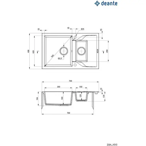 Кухонна мийка Deante Andante ZQN 7113 - фото 3