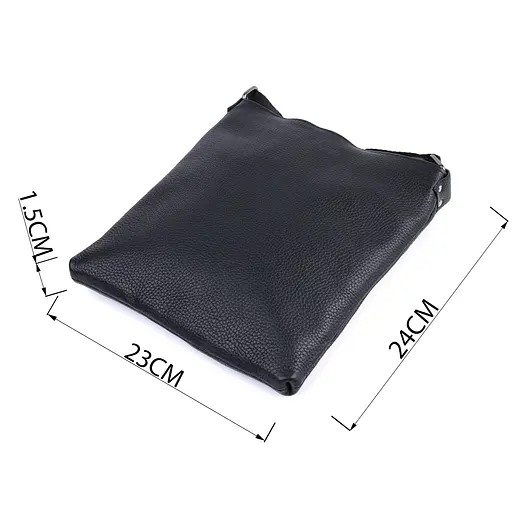 Тонка сумка для чоловіків через плече з натуральної шкіри SHVIGEL 23х24х1,5 см sum0027003 - фото 3