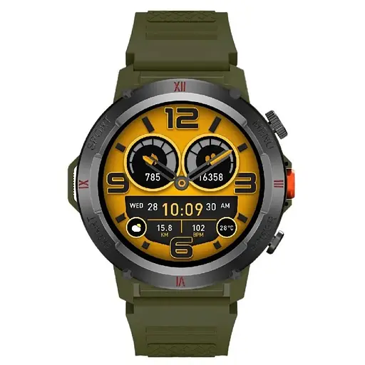 Смарт-часы W&O IWO X22 IP68 Army Green - фото 5