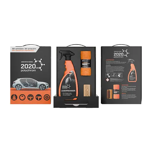 Набор Polychrom 2020 средство для очищения кожи Lederreiniger 500 мл + щетка + микрофибра