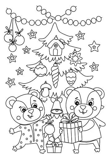 Зимові розмальовки з наліпками. Різдво в лісі - фото 2