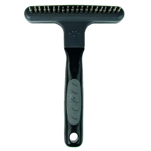 Расческа-грабли TatraPet Dog Salon однорядные с пластиковой ручкой 10.5 x 17 см 