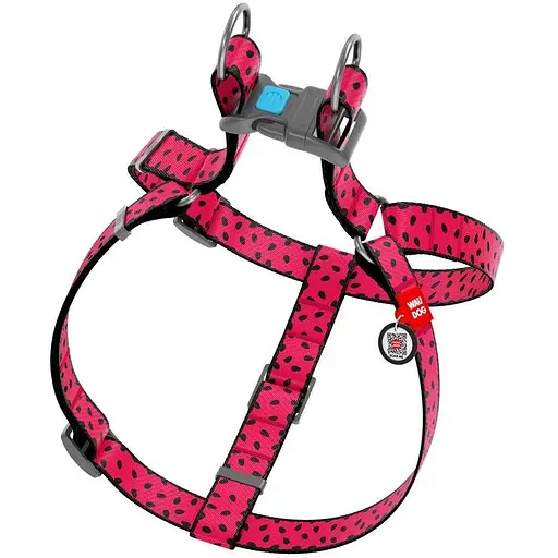 Шлея для собак Waudog Nylon з QR паспортом, малюнок "Кавун", пластиковий фастекс - фото 2