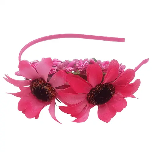 Обруч для волос "Гербера" La-beauty 0206-328-1 малиновая - фото 1