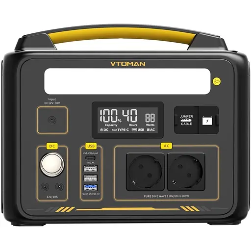 Зарядная станция Vtoman Jump 600X (299 Вт/ч) 600W LiFePo4 + Extra Battery LiFePo4 (640Вт/ч) - фото 2