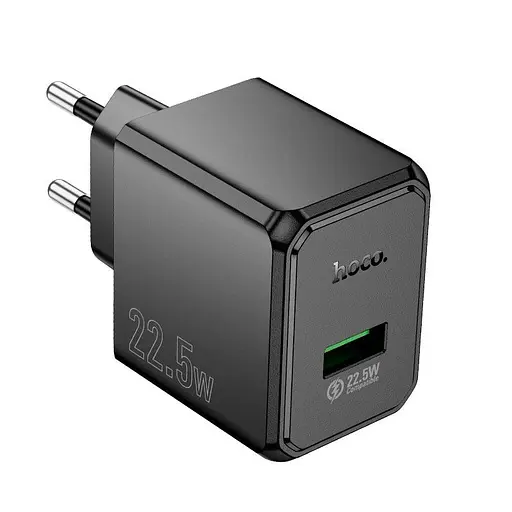 Адаптер сетевой HOCO Wish single port multi-protocol charger CS17A |1USB, 22.5W/3A| - фото 1