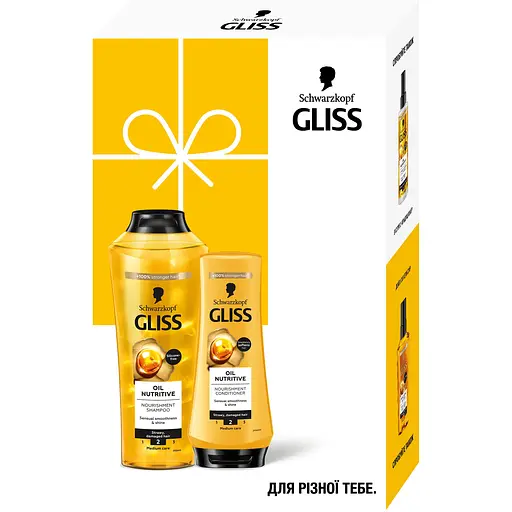 Набор Gliss Oil Nutritive: Шампунь 250 мл + Бальзам 200 мл