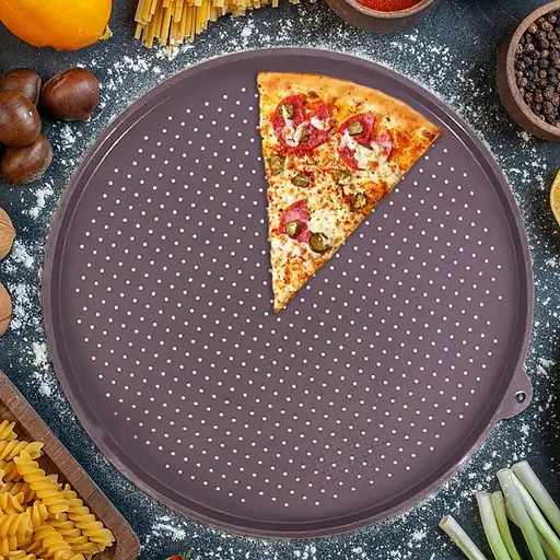 Форма силіконова антипригарна перфорована для випікання піци Ø 34.5 см, Kitchen Master Сірий 86114 - фото 2