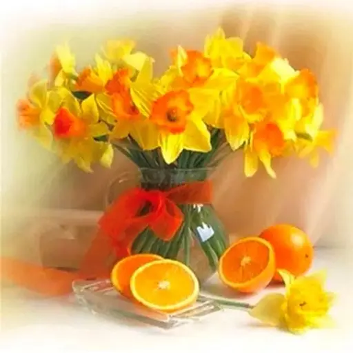 Алмазная вышивка алмазна мозаика на подрамнике Нарциси 30*30 см - фото 1