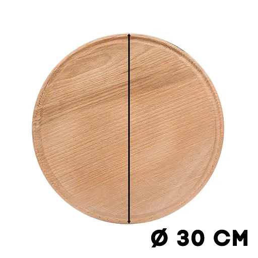 Доска для пиццы кухонная разделочная деревянная из бука с каймой Ø 30 см, Woodly Бежевый 86238 - фото 6