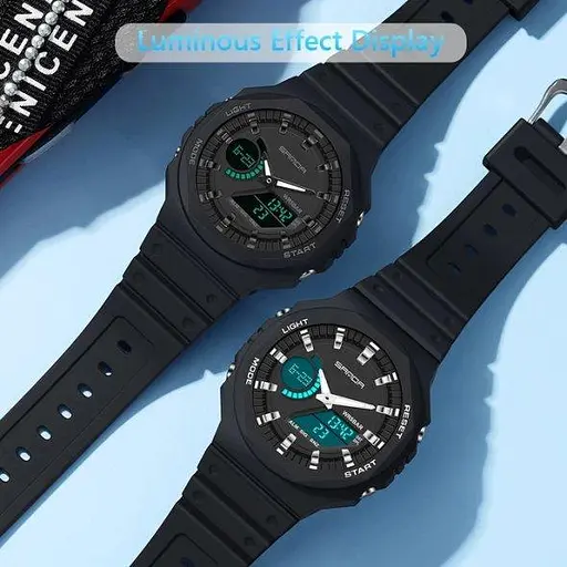 Водостійкий тактичний кварцовий годинник Sanda Jocker black - фото 5