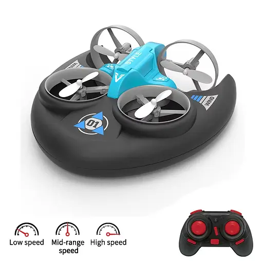 Водонепроницаемый дрон для детей на воздушной подушке JJRC H101 (Черно-синий) - фото 5