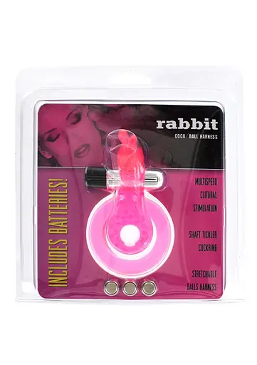 Эрекционное кольцо с вибрацией Seven Creations Cock & Ball Ring Rabbit розовый - фото 4