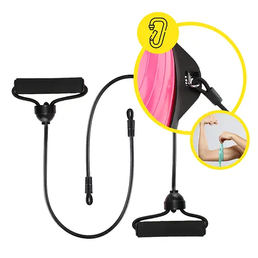 Балансировочная платформа (полусфера) Cornix Bosu Ball 58 см с эспандерами Pink XR-0456 - фото 6