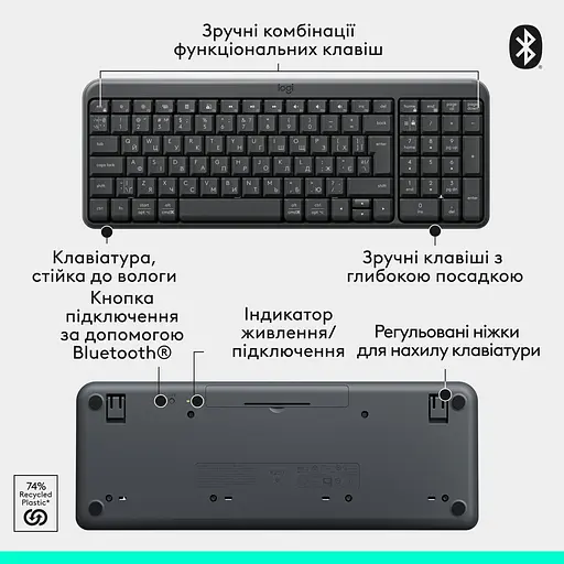 Комплект (клавіатура + миша) Logitech MK250 Bluetooth/Wireles Graphite (UA) (920-013823) [140896] - фото 7