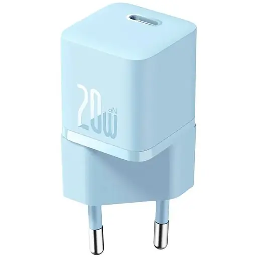 Зарядний пристрій Baseus GaN 5 Fast Charger (mini) 20 W (CCGN050103) 1 Type-C блакитне - фото 2