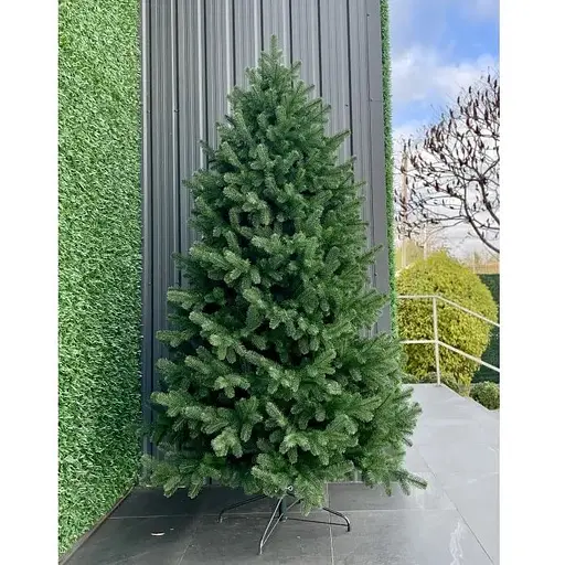 Ялинка штучна Hvoya Lux лита 220 см з металевою підставкою зелена