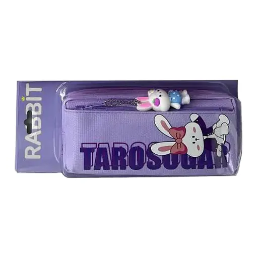 Пенал-косметичка із брелоком Зайчик, 2 змійки, 4x36 см (В асортименті)