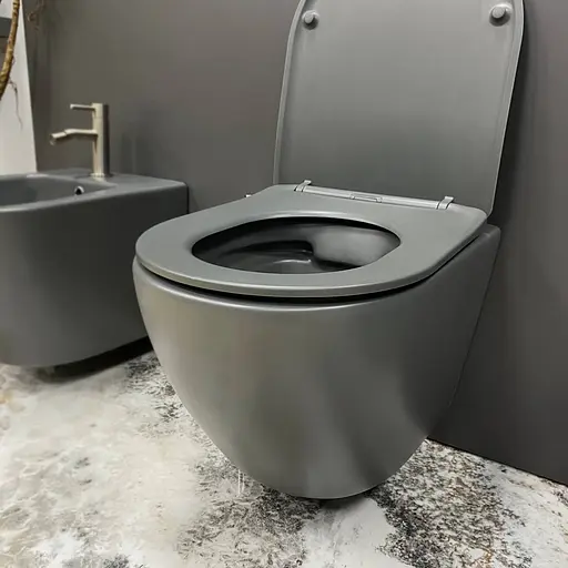 Подвесной унитаз VBI Vulcano grey matt VBI-020410, Серый - фото 3