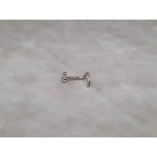 Золота сережка-пірсинг Астор в ніс з фіанітом. 2182442Б - фото 3