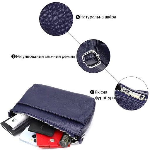 Женская сумка Vintage из натуральной кожи с двумя ремешками 25х16х8 см sum0027590 - фото 4