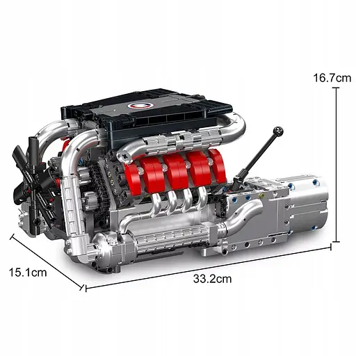 Конструктор двигатель Mould King Mercedes-Benz V8 моторизованный для детей и взрослых детский мотор 1169 деталей - фото 5