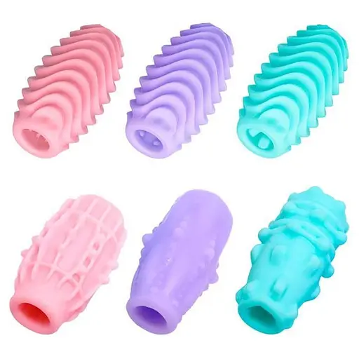 Яйцо-мастурбатор текстурированное двустороннее силикон мужской аксессуар компактный фиолетовый - фото 7