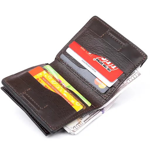 Мужской кожаный кошелек Grande Pelle 9.5х10х2 см acs0016031 - фото 3