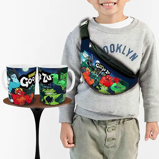 Подарочный набор :Сумка-бананка+ Кружка Герои гу-джит цу "Heroes of goo jit zu" детский (00262)