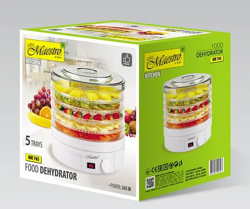Сушарка для продуктів овочів фруктів грибів 5 секцій Maestro MR-765 10 л дегідратор - фото 4