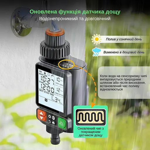 Программируемый таймер подачи воды XON WaterTimer X344 для полива (XWTDCS312401B 3497) Черный - фото 6