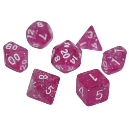 Набор кубиков Glitter 7 Dice Set - Pink , 7 шт. (g7dglit13) - фото 1