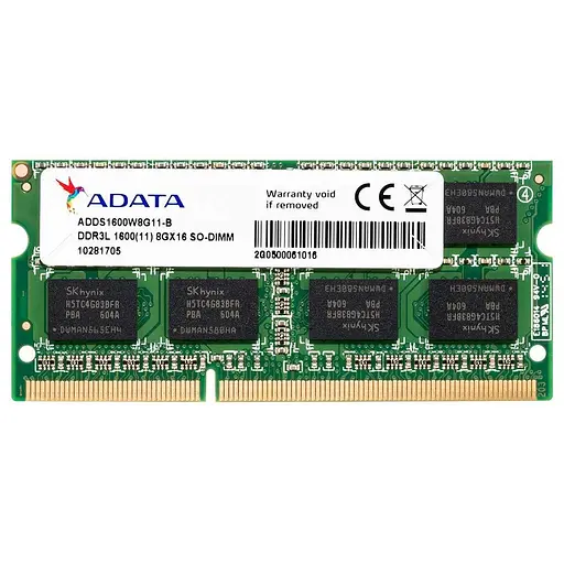 Оперативна пам'ять для ноутбука A-DATA SO-DIMM DDR3 8GB 1600MHz PC3L-12800 2Rx8 Б/В - фото 2