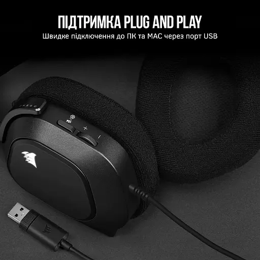 Наушники Corsair HS80 RGB USB Headset Carbon (CA-9011237-EU) - фото 5
