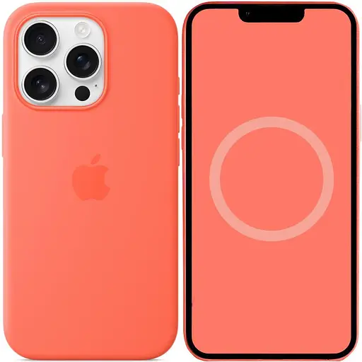 Чохол Epik Silicone case AAA with Magsafe and Animation button для Apple iPhone 16 Pro 6.3 Tangerine - фото 3