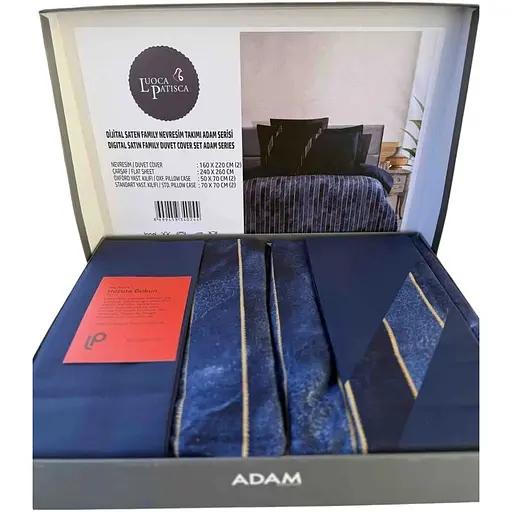 Постільна білизна Henry Blue Сатин Luoca Patisca pbe0050998 - фото 1