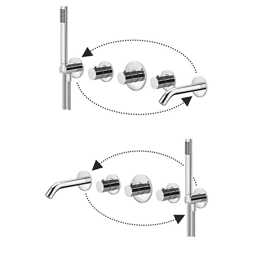 Термостат для душа/ванны Paffoni Modular Box (цвет - Honey gold / Медовое золото), с душевым гарнитуром и изливом MDE001HG - фото 2