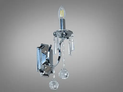 Стильне, строге, якісне однорожкове бра в класичному стилі, колір-хром - фото 2