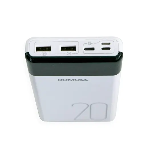 УМБ Power Bank Romoss LT20 20000mAh повербанк з екраном White (11240) - фото 3
