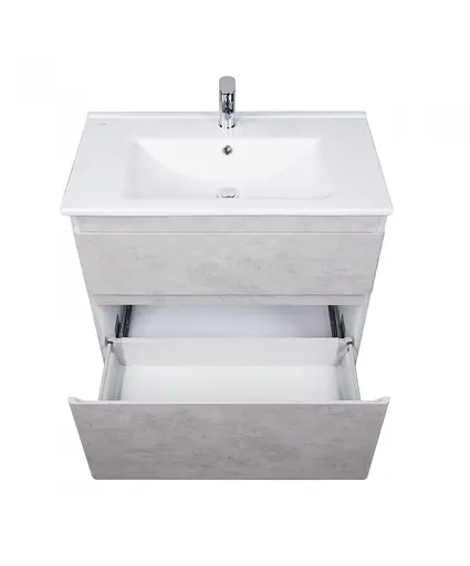 Тумба Мойдодир Палермо 80-U з умивальником SU-80 бетон світлий Сірий - фото 4