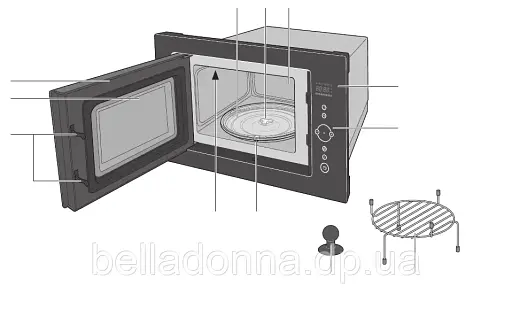 Микроволновая печь встроенная с грилем 25 л Hanseatic TC925B2F-SDEE - фото 3