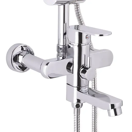 Душова система Wezer WOG16-153, поворотний вилив - перемикач на лійку/душ, хром - фото 2