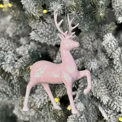 Елочная игрушка MIS LT Олень Благородный большой 15х7х20 см розовый - фото 2